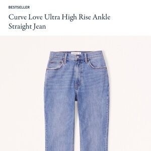 Abercrombie Ankle Straight Ultra High Rise Curve Love Denim
